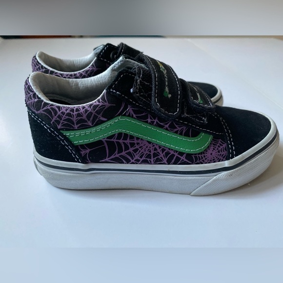 Vans Halloween spider web low top sneakers kids 11 - Picture 2 of 7